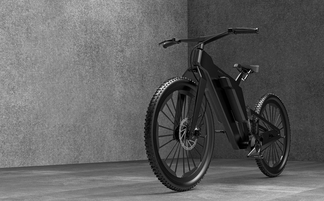 Uma bicicleta elétrica que alterna entre energia da bateria e a pé