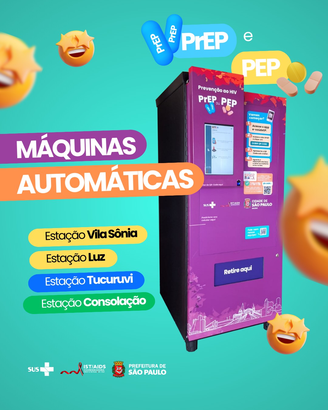 As máquinas automáticas que oferecem PrEP, PEP e autotestes no metrô de SP